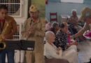 Bombeiros levam música e entregam rosas para idosas que vivem em asilo de Corumbá