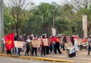 No centro da Capital, indígenas protestam contra conflito no campo e o marco temporal