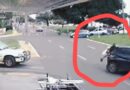 Vídeo: motociclista avança sinal vermelho na Av. Gunter Hans e bate na traseira de carro