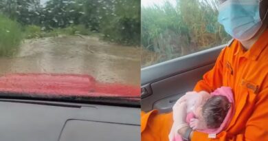 Bombeiros enfrentam estrada alagada e ajudam no parto de jovem em aldeia de Miranda