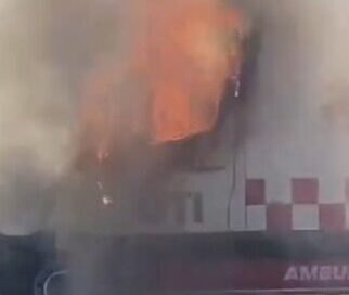 Ambulância fica destruída em incêndio próximo ao Aeroporto de Campo Grande