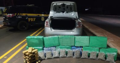 PRF apreende quase 290 kg de maconha e recupera caminhonete em Terenos