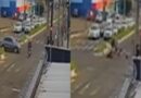 Sem CNH, motociclista fura semáforo, é atingido por carro e atropela patinete elétrico