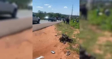 Bicicleta elétrica é atropelada por caminhonete na BR-163; pai e filha de 2 anos ficam feridos