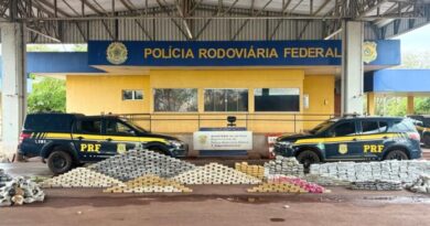 Quase uma tonelada de drogas escondida sob minério é apreendida pela PRF na BR-262